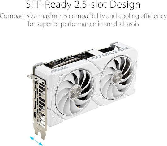 Asus GeForce RTX 4070 12GB GDDR6X Dual Evo White OC Edition Graphics Card vue 8