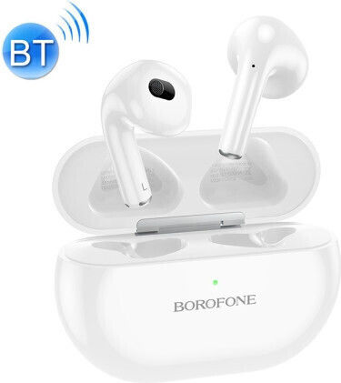 Borofone BW09 Sound Rhyme Earbud Bluetooth Handsfree Earphones with Charging Case Ceramic White vista 2