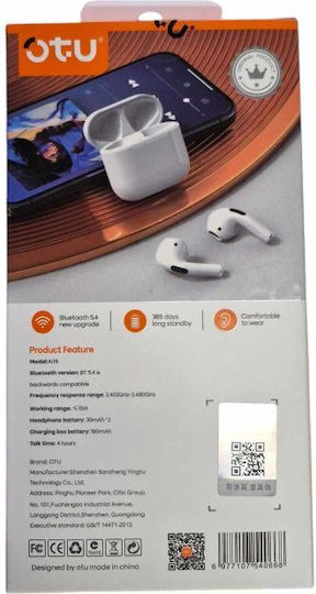 Ai-19 In-ear Bluetooth Handsfree Earphones with Charging Case White view 2