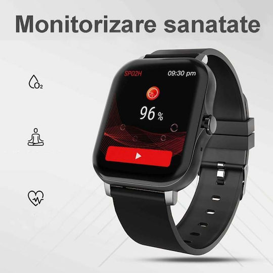 Smartwatch with Heart Rate Monitor (Black) view 5