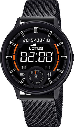 Lotus Watches L50016/1 Stainless Steel 44mm Smartwatch with Heart Rate Monitor (Black) view 1