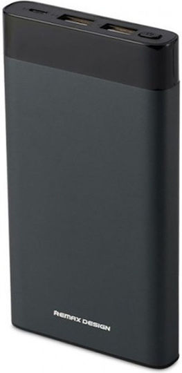 Remax RPP-120 Power Bank 10000mAh with 2 USB-A Ports Gray