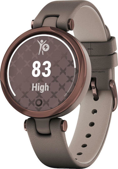 Garmin Lily Classic Stainless Steel Waterproof Smartwatch with Heart Rate Monitor (Dark Bronze Bezel with Paloma Case and Italian Leather Band) view 3