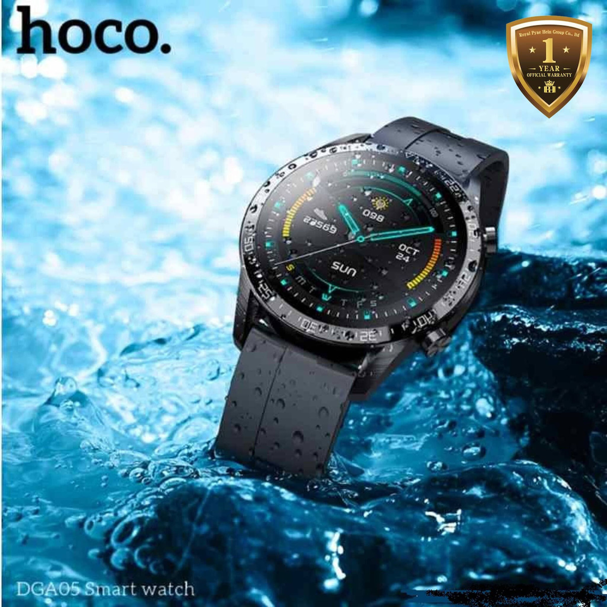Hoco DGA05 Aluminium Smartwatch with Heart Rate Monitor (Black) view 6