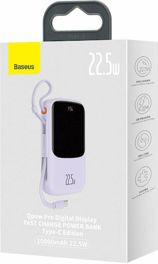 Baseus QPOW Pro Power Bank 10000mAh 22.5W with USB-A Port and USB-C Port Power Delivery / Quick Charge 3.0 Purple view 5