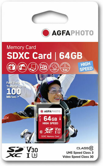AgfaPhoto SDXC 64GB Class 10 U1 V30 UHS-I view 4