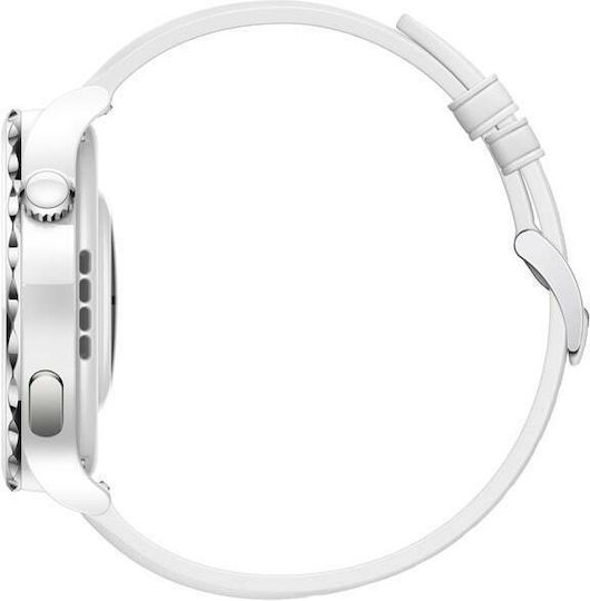 Huawei Watch GT 3 Pro Ceramic 43mm Waterproof with Heart Rate Monitor (Leather White) view 4