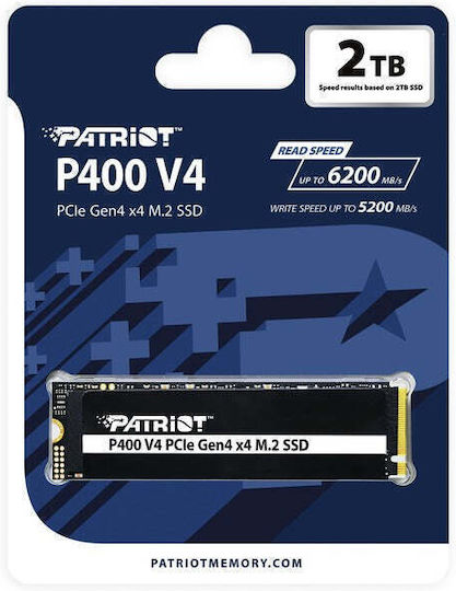 Patriot P400 V4 SSD 2TB M.2 Type With PCI Express 4.0 Connection Compatible With PlayStation 5 P400VP2TBM28H vista 3