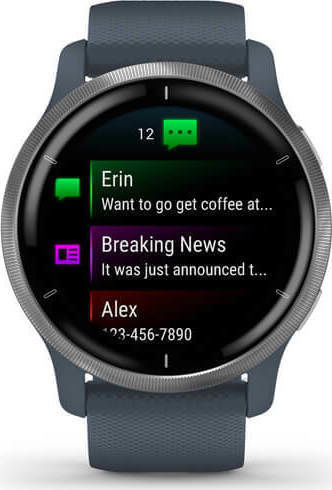 Garmin Venu 2 Stainless Steel 45mm Waterproof Smartwatch with Heart Rate Monitor (Silver / Granite) view 4
