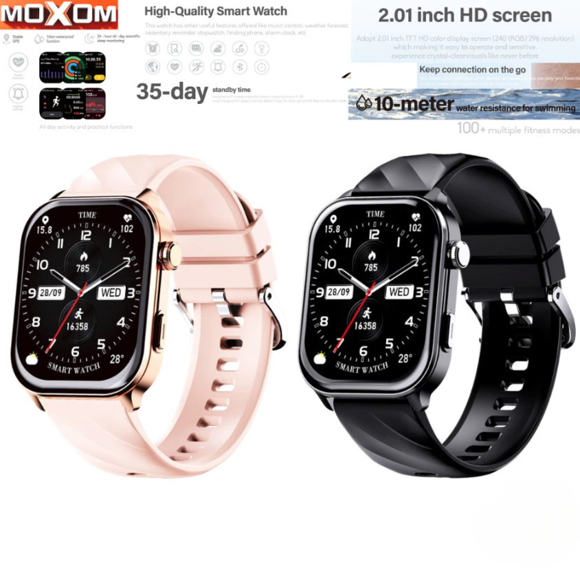 Moxom Mx-wh25 Smartwatch 2.01” Calls GPS 100+ Sport Modes Waterproof 10m & Health Tracker Pink view 7