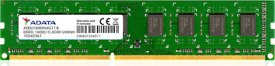 Adata DDR3L Memory with 1x8GB Module and Speed 1600 for Desktop ADDU1600W8G11-B view 1