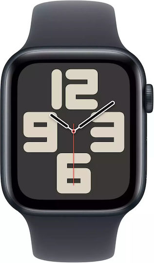 Apple Watch SE 2024 Cellular Aluminium 40mm Waterproof with eSIM and Heart Rate Monitor (Midnight Sport Band) view 2