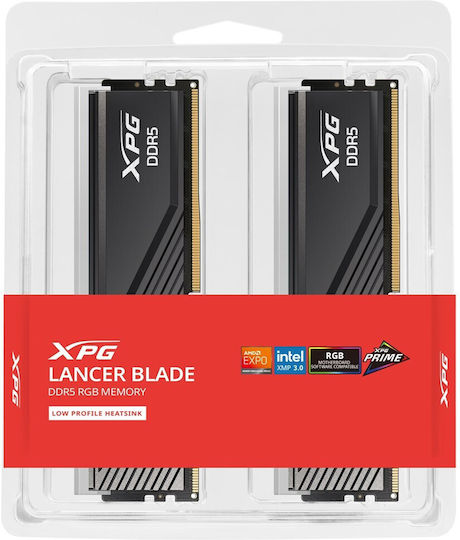 Adata Lancer Blade RBG DDR5 32GB RAM with 2x16GB Modules and Speed 6400 for Desktop AX5U6400C3216G-DTLABRBK vue 4