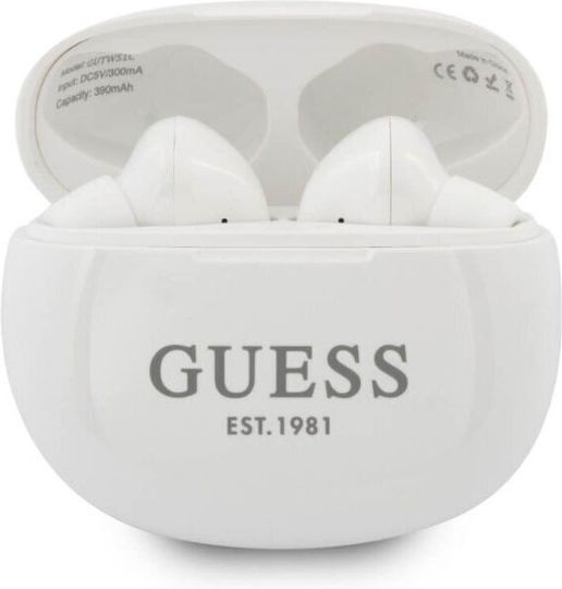 Guess GUTWS1CWH In-ear Bluetooth Handsfree Earphones with Charging Case White view 3