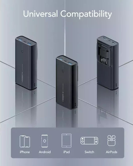Veger ACE100 Power Bank 10000mAh 20W with 2 USB-A Ports and USB-C Port Power Delivery / Quick Charge 3.0 Black view 9