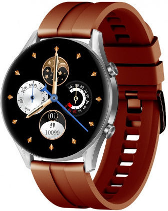 Oromed Fit8 Pro 46mm Waterproof Smartwatch with Heart Rate Monitor (Brown)