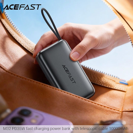 Acefast M32 Power Bank 10000mAh 35W with USB-C Power Delivery Port / Quick Charge 2.0 / Quick Charge 3.0 Metal Gray view 4