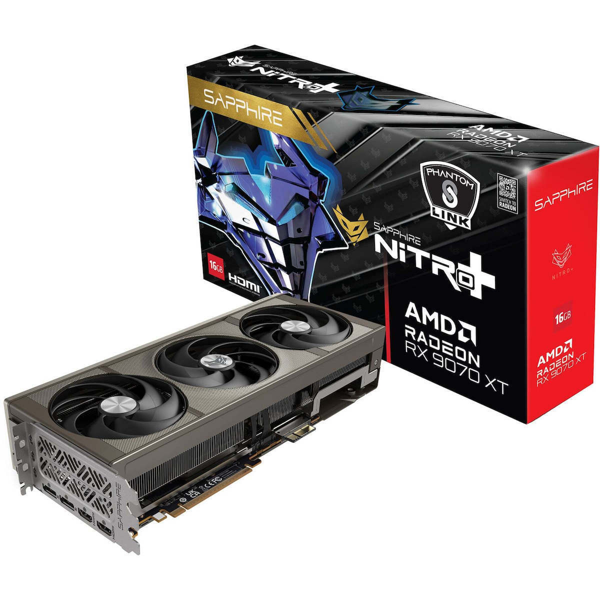 Sapphire Radeon RX 9070 XT 16GB GDDR6 Nitro+ Phantom Link OC Graphics Card Ansicht 2