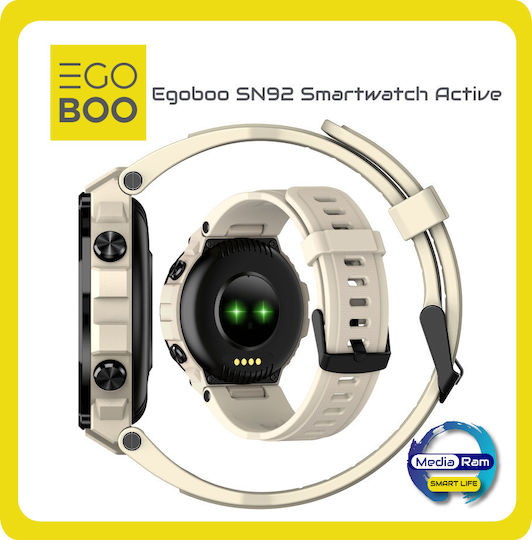 Egoboo SN92 Smartwatch with Heart Rate Monitor (Sand) vista 5