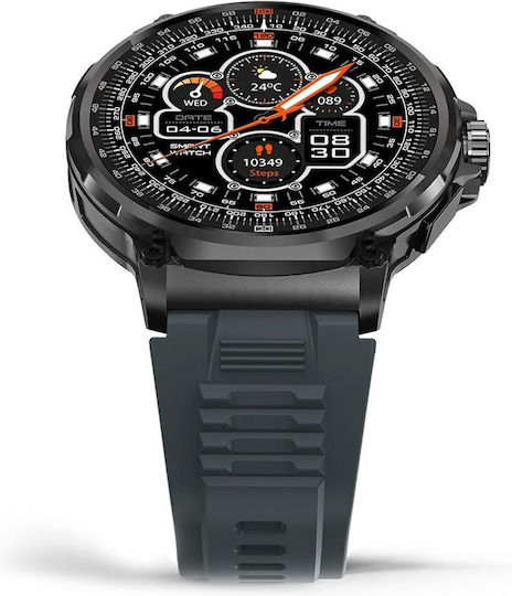 Aoke V69 Smartwatch with Heart Rate Monitor (Black Case / Black Silicone Strap) view 3