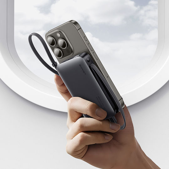 Usams XR Series CD228 Power Bank 10000mAh 20W with USB-A Port and USB-C Port Gray view 6
