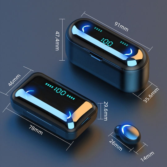 F9-5 In-ear Bluetooth Handsfree Earphones with Sweat Resistance and Charging Case Black vue 2