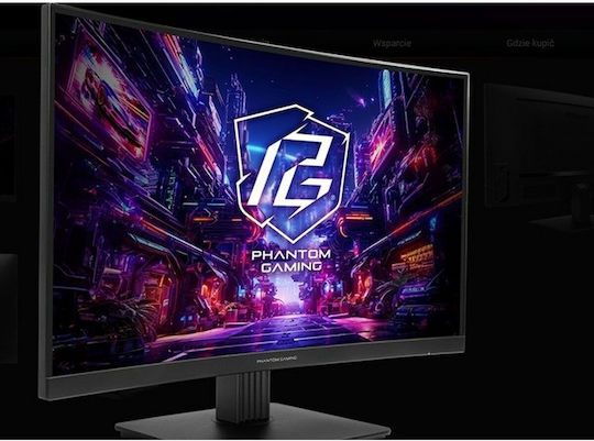 ASRock Phantom Gaming PG27QRT1B VA Curved Gaming Monitor 27" QHD 2560x1440 180Hz with Response Time 5ms GTG view 5