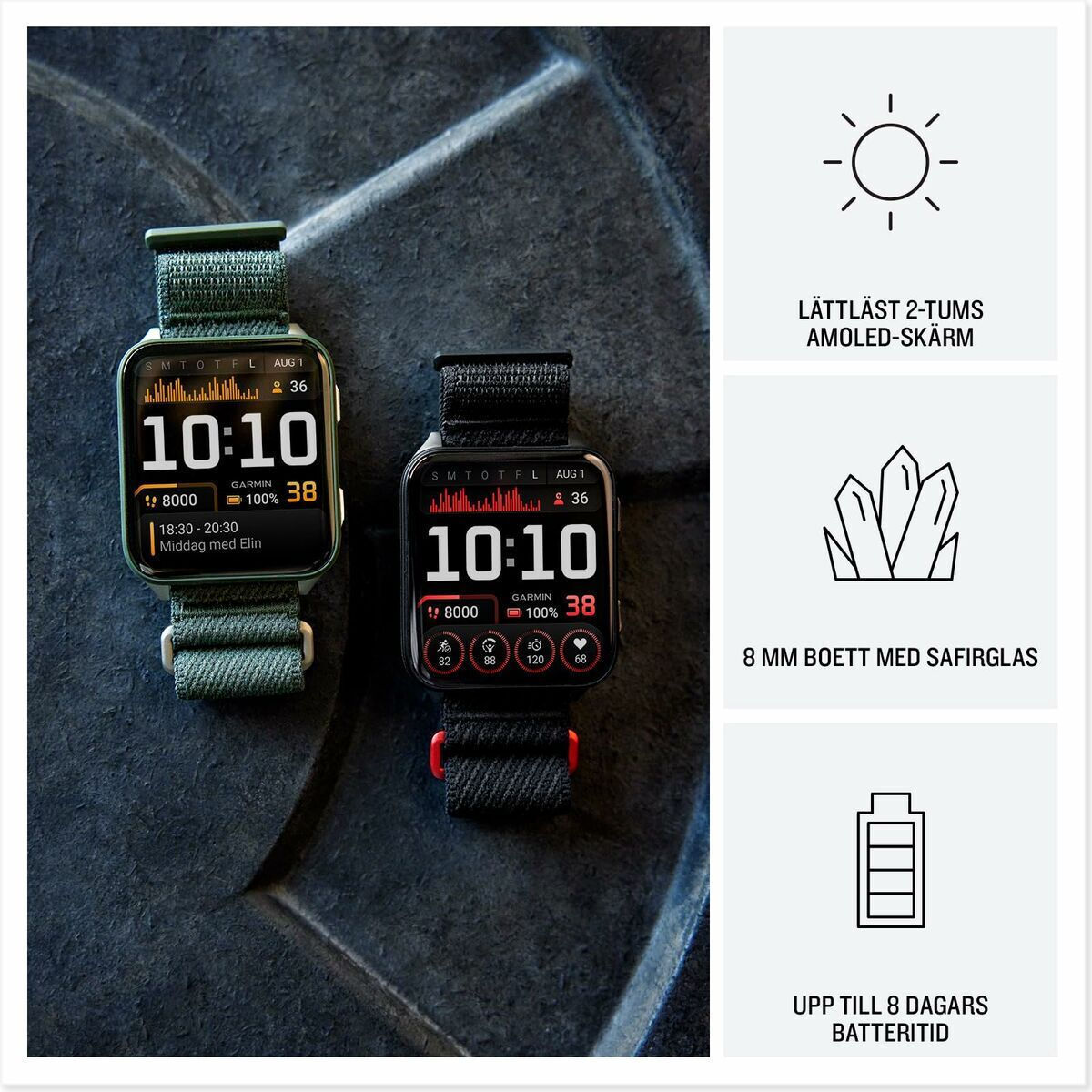 Garmin Venu X1 Titanium 46mm Waterproof Smartwatch with Heart Rate Monitor (Black with Slate Titanium) view 3