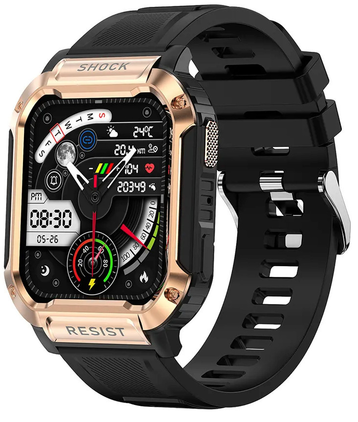 Aluminium Smartwatch with Heart Rate Monitor (Gold)