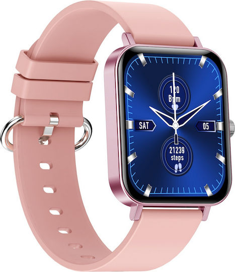 Smartwatch New Generation Idealstore 1.69 Inch Touch Screen Heart Rate Sensor Blood Oxygen Monitoring Blood Pressure Menstrual Tracking Notifications Pink