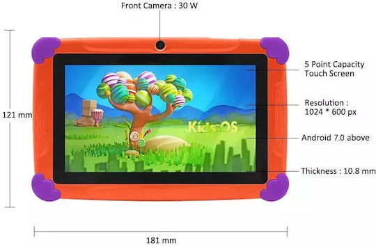 Nubi Wintouch K77 7" Tablet (1GB/8GB) Orange view 4