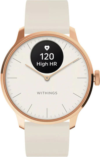Withings ScanWatch Light Stainless Steel 37mm Waterproof with Heart Rate Monitor (Sand) vue 3