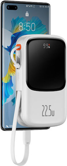 Baseus Qpow Power Bank 10000mAh 22.5W with USB-A Port and USB-C Port Power Delivery / Quick Charge 3.0 White view 8