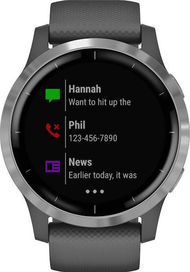 Garmin Vivoactive 4 Stainless Steel 45mm Waterproof Smartwatch with Heart Rate Monitor (Shadow Gray/Silver) view 2