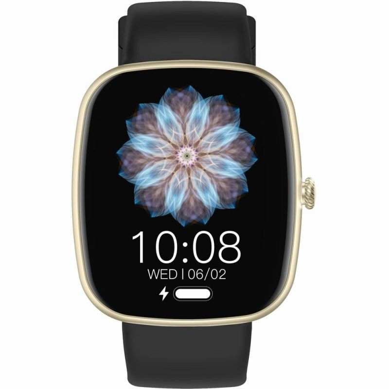 Smartwatch Gravity Gt18-7 Beige Silicone Strap Black view 3