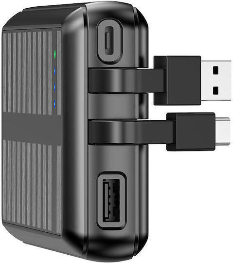 Rixus RXPB47 Solar Power Bank 20000mAh 10W with USB-A Port and USB-C Port Black vue 3