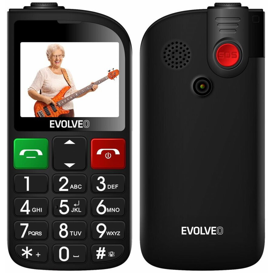 Evolveo EasyPhone FL Dual SIM Mobile with Large Buttons Black view 1