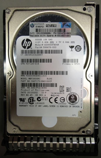 HP 600GB HDD Hard Drive 2.5 SAS 2.0 10000rpm for Server W127213365