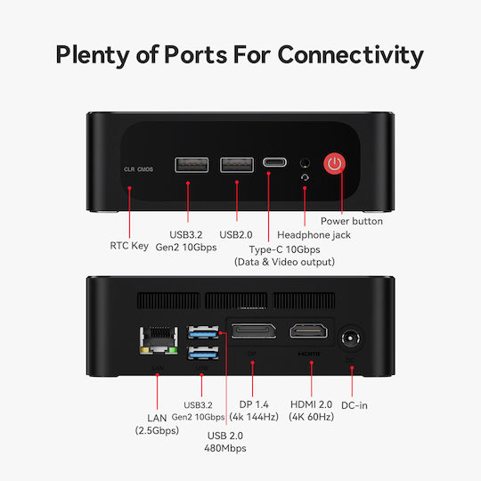Beelink SER5 Max Mini PC (Ryzen 7 7735HS/24GB DDR5/500GB SSD/W11 Pro) view 3