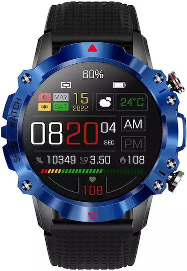 Nubi KR10 48mm Smartwatch with Heart Rate Monitor (Blue) view 2