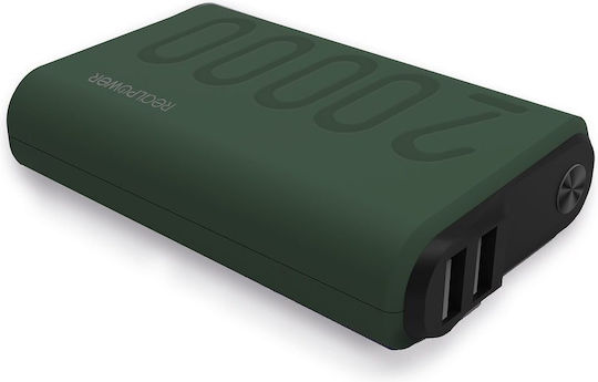 RealPower PB-20000PD+ Power Bank 20000mAh with 2 USB-A Ports and USB-C Port Green view 4