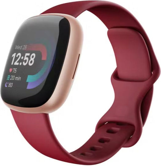 Fitbit Versa 4 Aluminium 41mm Waterproof Smartwatch with Heart Rate Monitor (Beet Rose) view 2