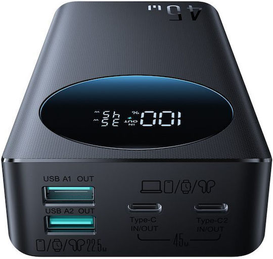Joyroom JR-PBF02 Pro Power Bank 20000mAh 45W with 2 USB-A Ports and 2 USB-C Ports Black view 2