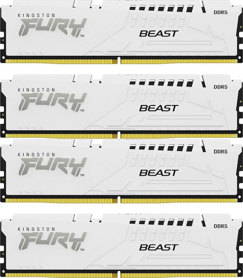 Kingston Fury Beast DDR5 128GB RAM with 4x32GB Modules and Speed 5600 for Desktop KF556C40BWK4-128 view 4
