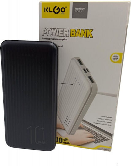 KLGO KP-56 Power Bank 10000mAh with 2 USB-A Ports Black vista 4
