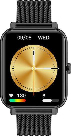 Garett GRC Classic Smartwatch with Heart Rate Monitor (Black Steel)