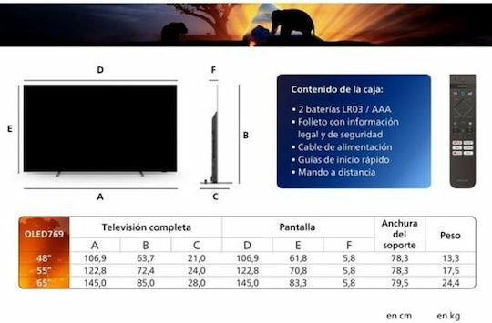 Philips Smart Television 55" 4K UHD OLED 55OLED769/12 HDR (2024) view 2