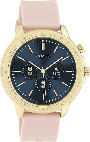 Oozoo Q00318 45mm Smartwatch with Heart Rate Monitor (Gold / Pink) view 4