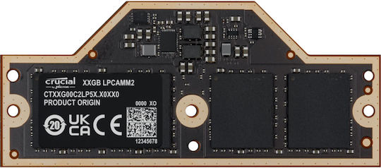 Crucial LPDDR5X Memory RAM With Module 1x32GB For Laptop CT32G75C2LP5X view 1