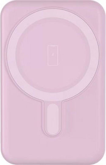 BigBen Connected MagSafe Power Bank 5000mAh 10W with USB-A Port and USB-C Port Pink view 1